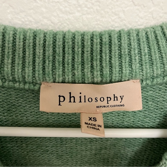 Philosophy Crew Neck Sweater Fuzzy Cozy Oversized Knitted size XS - Picture 2 of 5
